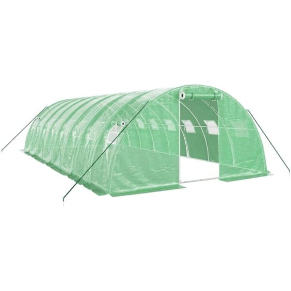 vidaXL 8x4x2 m Acero PE Invernadero con Ventanas Jardín