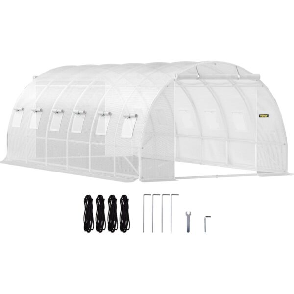 VEVOR 6.1x3x2.1 m Acero PE Invernadero Túnel con Ventanas